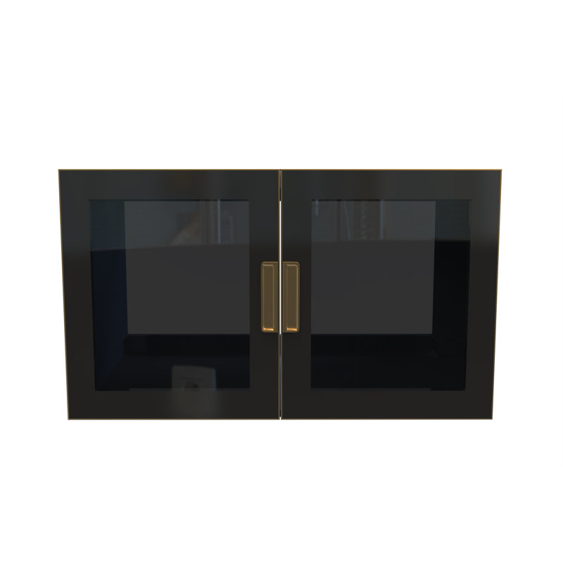 Meuble-lavabo mural 36 po avec façade en verre Swaneus - Base de meuble-lavabo flottant moderne en bois massif