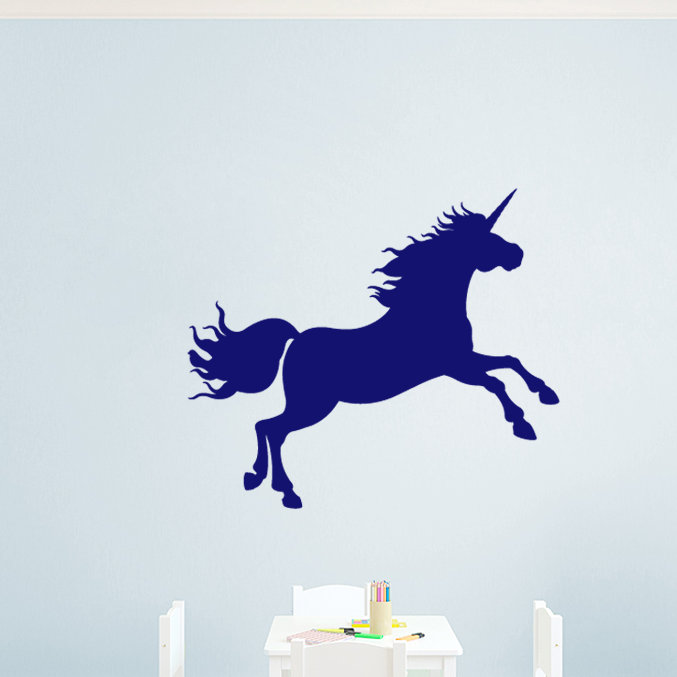 Adhésif décoratif licorne, Bleu marine