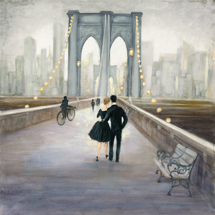 Bridge to New york, reproduction d'art sur toile tendue, H 37 po x l 37 po x P 1,5 po, Toile tendue