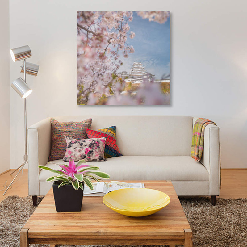 «Printemps au Japon», reproduction d'impression sur toile, H 12 po x l 12 po x P 0,75 po, Toile tendue, Pas de tapis