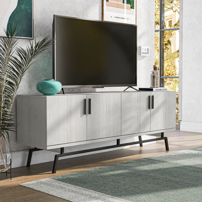 Meuble télé pour téléviseur de 60 po ou moins , Chêne blanc / noir