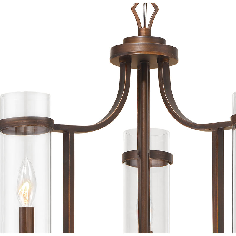 Lustre géométrique 3 lumières ombrées Milan, Bronze huilé