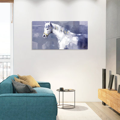 Grey Horse - Wrapped Canvas Painting