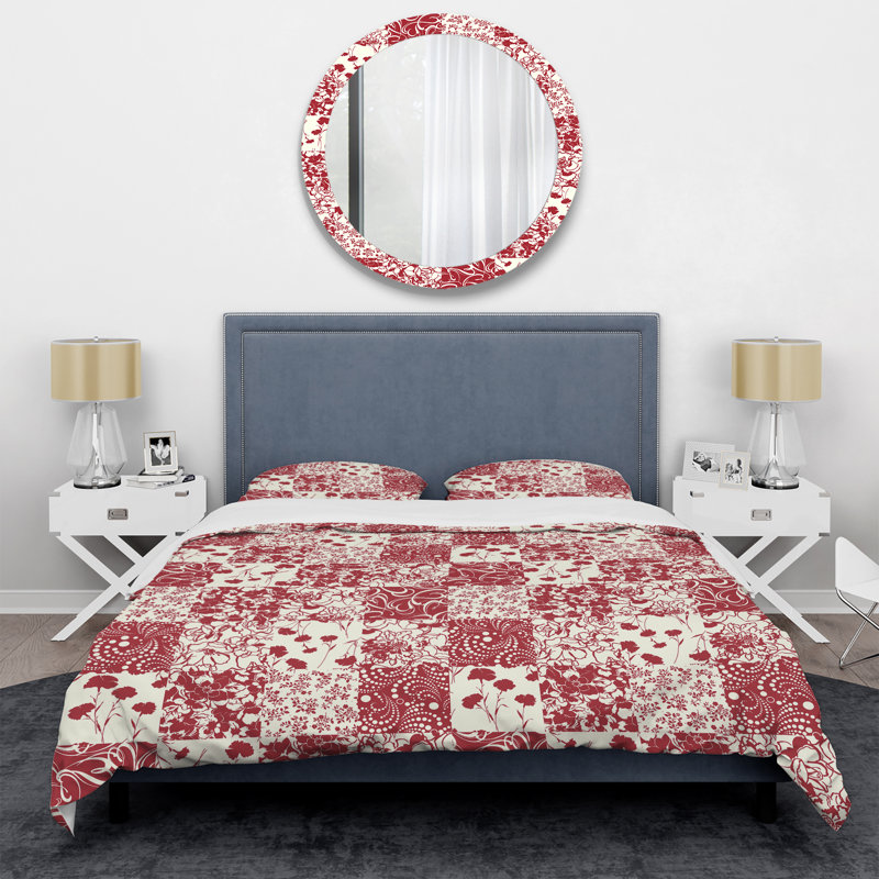 Red Flowers Patchwork Red Flowers Patchwork - Ensemble de housse de couette à motif