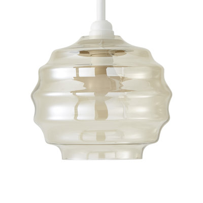 Deaudre 19 cm H Round Glass Pendant Shade ( Slip-On ) in Beige