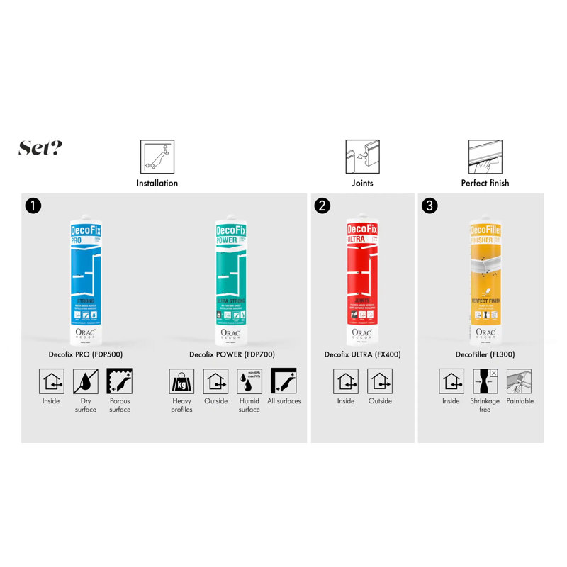 Primed White 2.75'' Polystyrene Baseboard Moulding Set