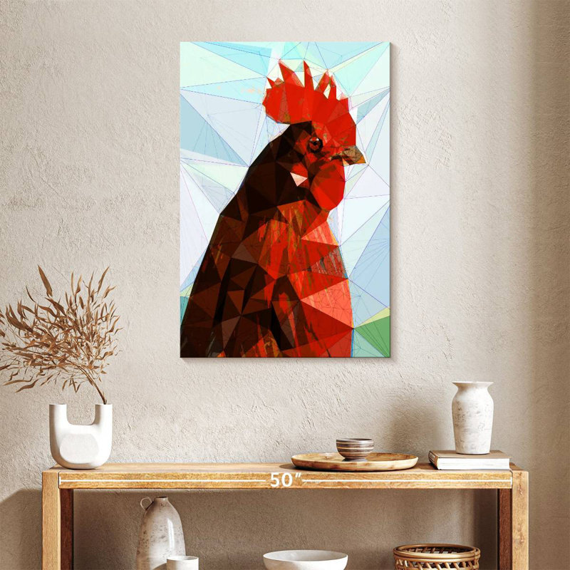 Geometric Rooster, 36" H x 24" W