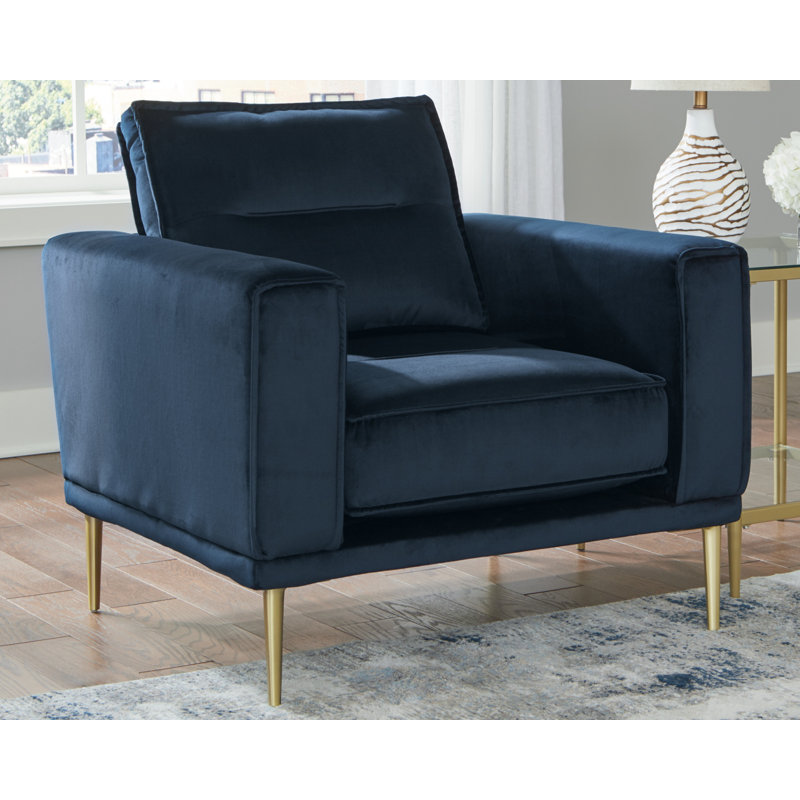 Fauteuil Dockrey, Velours bleu marine