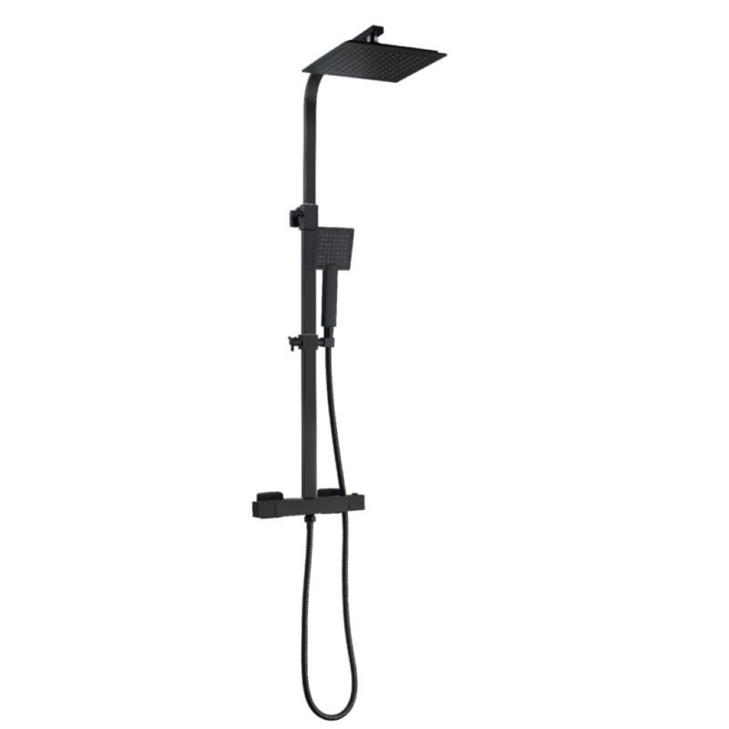 Caines Mixer Shower with Dual Shower Head, Black
