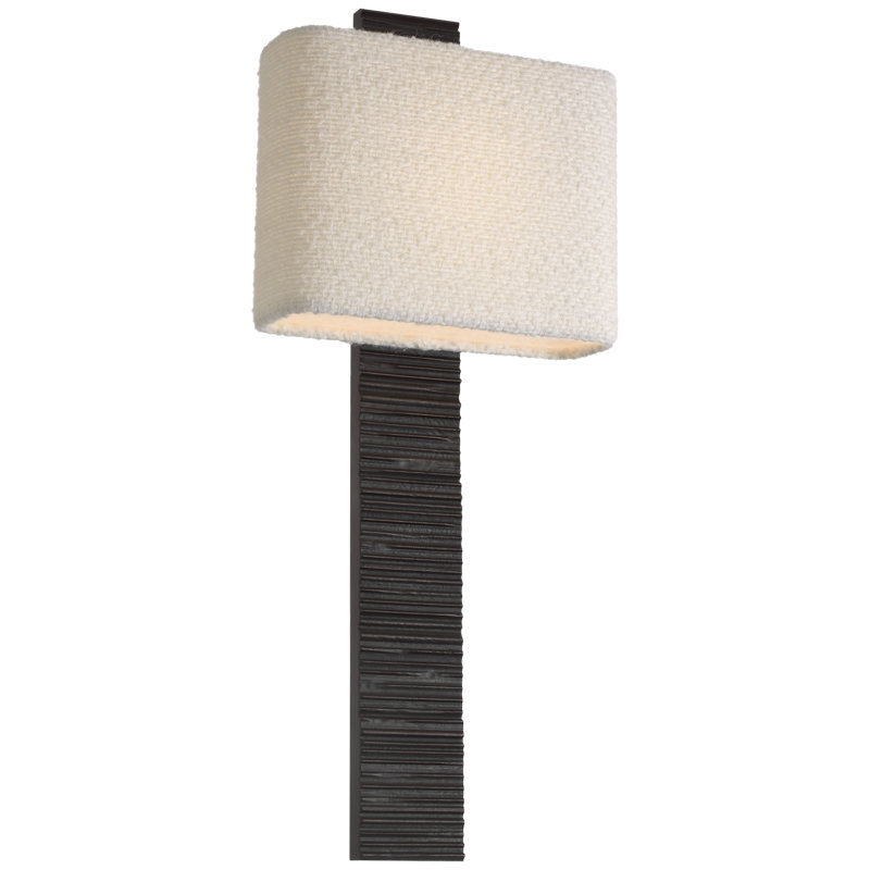 Anne-Marie Barton Fumar 23" Tail Sconce with Bouclé Shade, Ridged Carbon
