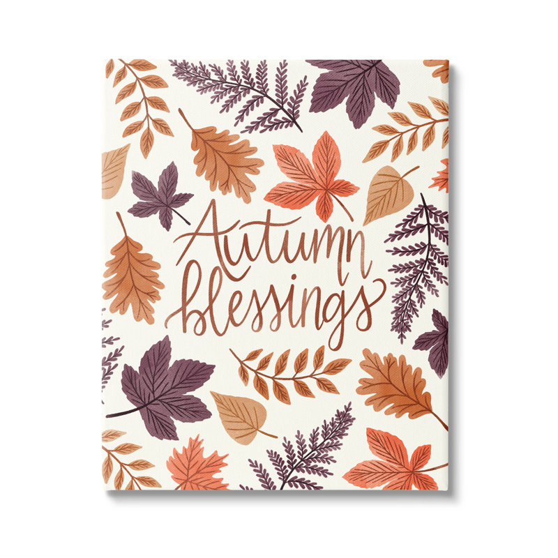 «Autumn Blessings Fern Leaves Nature Floater» par Taylor Shannon Designs, H 48 po x l 36 po x P 1,5 po, Toile tendue