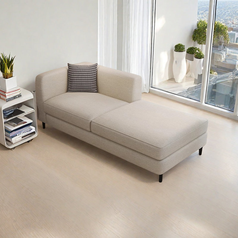 Chaise longue Minimalist Elegant, Orienté à gauche (vu de face), Beige