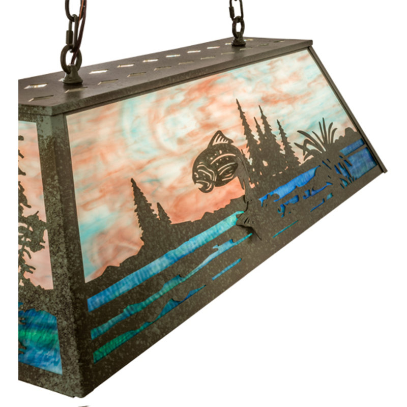Trout And Fisherman 6 - Light Pendant