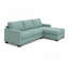 Canapé modulaire 3 places Damon avec structure en bois franc d'ingénierie, revêtement en polyester bleu, style traditionnel américain