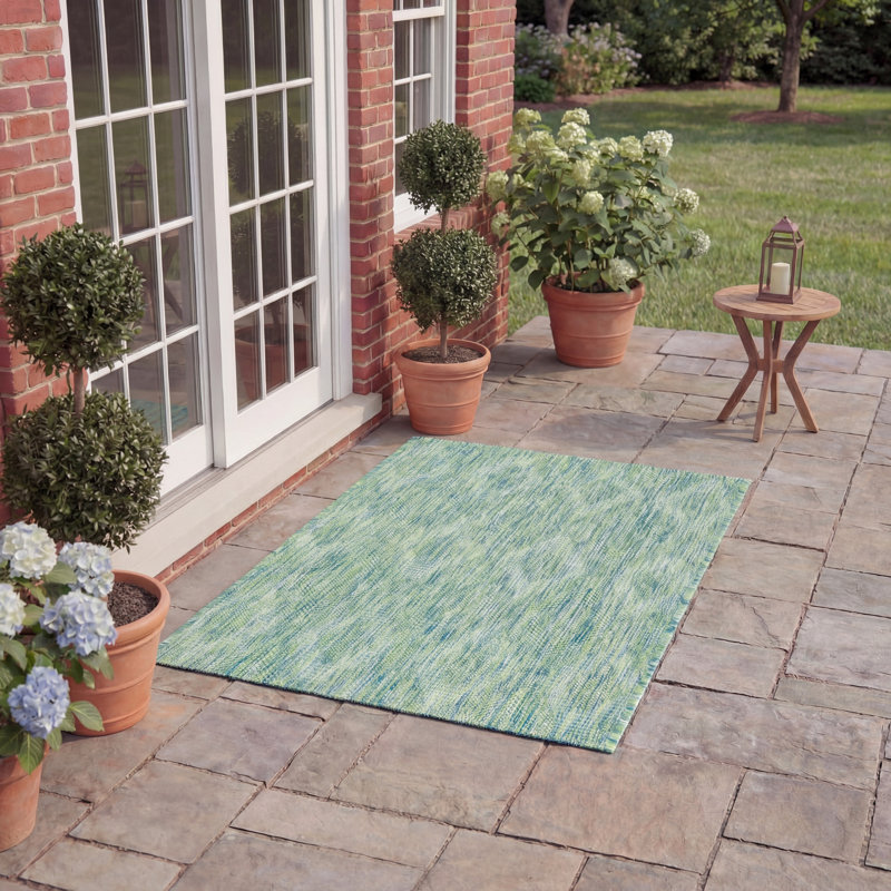 Tapis intérieur / extérieur vert Metcalfe, Rectangle 2 pi x 3 pi 7 po