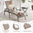 2 Pieces Outdoor Patio Lounge Chair Chaise Fabric With Adjustable Reclining Armrest-263220359