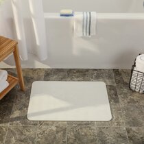 MICRODRY Quick Drying Memory Foam Framed Bath Mat with GripTex  Skid-Resistant Base, Runner - 24x58, Linen
