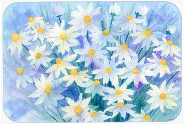 Planche à découper en verre et marguerites aéré caroline light