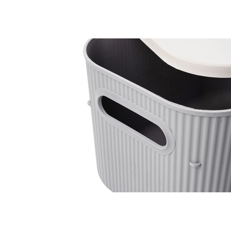 Boîte de rangement en plastique durable, gris, 10,6 x 6,5 x 7,4 pouces | Matériau empilable 100% sans BPA | Idéal pour organiser la maison, le bureau ou le garage - Solution compacte pour tous vos besoins de rangement