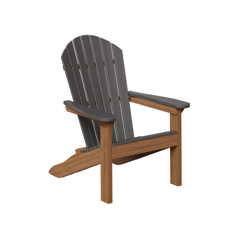 Berlin Gardens Kids Comfo Back Adirondack Chair, Smoke Gray/Antique Mahogany