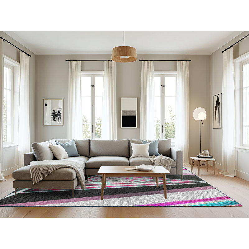 Tapis décoratif rose, Rectangle 8 pi x 10 pi