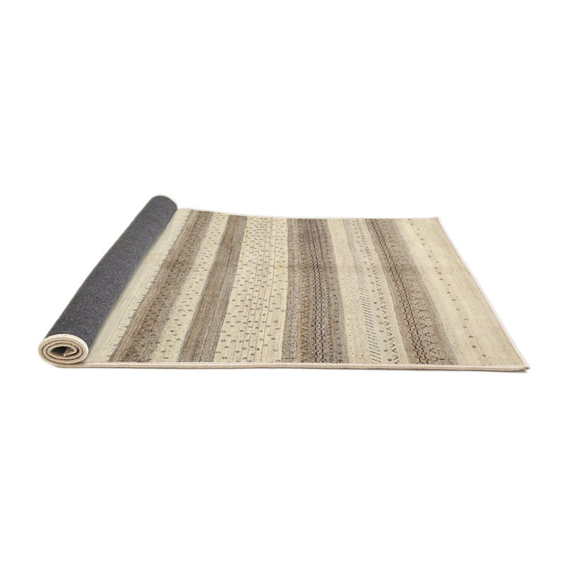 Tapis brun/beige/noir contemporain, Rond 8 pi
