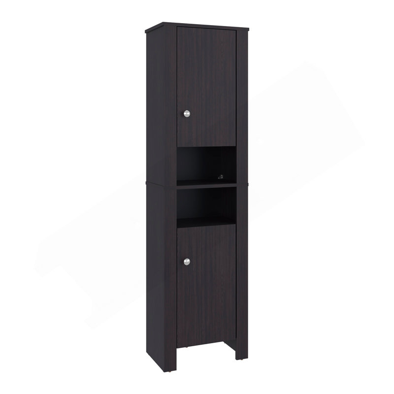 Vanessa Bathroom Cabinet With Auxiliary Storage Modern Freestanding Organizer, Space-Saving Bathroom Storage