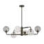 Oberon 6 - Light Steel Dimmable Square / Rectangle Chandelier