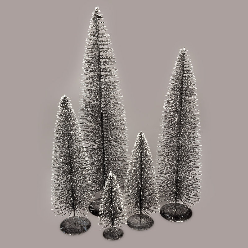 Christmas Tabletop Tree, 24" H x 4" W x 4" D, Silver Gray