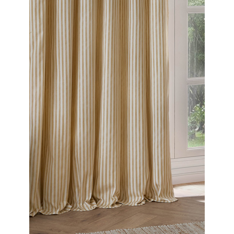Hebden 100% Cotton Room Darkening Curtain Panel Pair, Yellow, 117cm Width x 183cm Drop