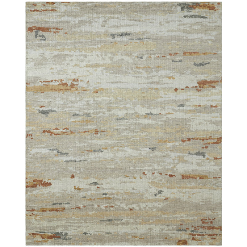 Toros Rust Gray Hand-Knotted Wool Area Rug, Rectangle 9' x 12'