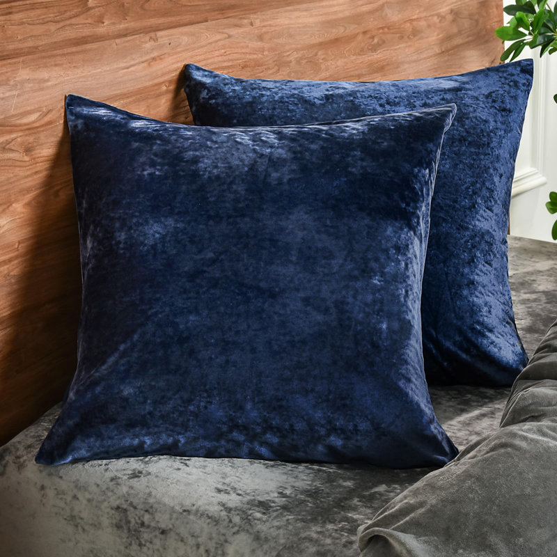 PHF Super Soft Velvet Pillow Covers, 2 Pack Color Gradient Pillow Covers for Home Decorative, 26x26", NavyBlue