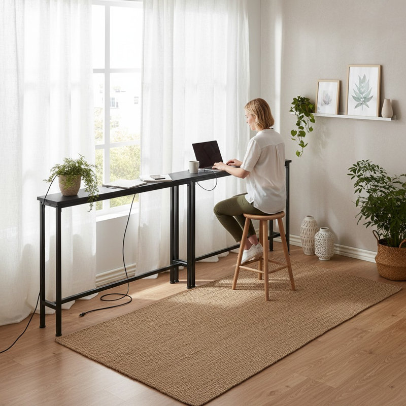 Console 78,8 po avec prise de courant, Noir