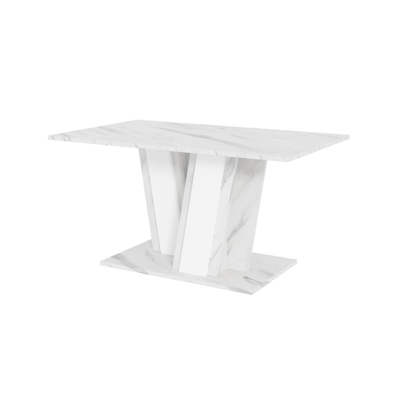 Pedestal Coffee Table, White