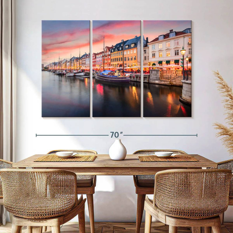 Sebbie Nyhavn, canal de Copenhague, H 42 po x l 65 po