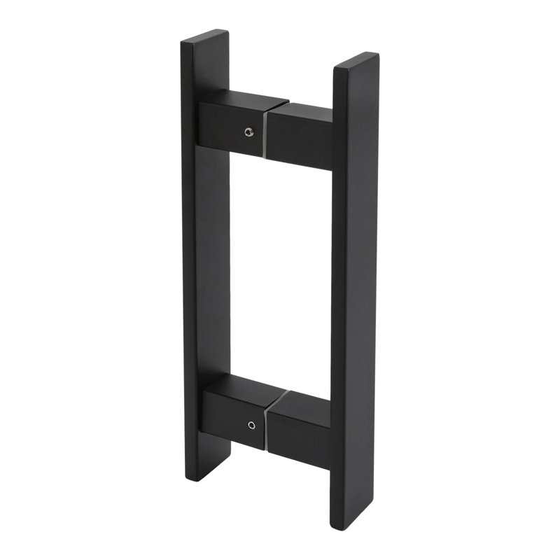 Poignée de porte à double face à tirer, poignée de porte en forme de H (1,57 (l)), Noir givré, 11.81"