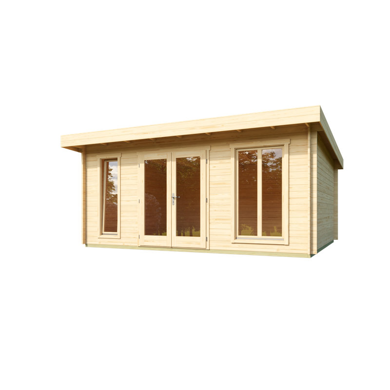 Lasita Dorset 3 - 16.5 x 13 Ft. Premium Log Cabin With Tempered Double Glazing (34mm), Beige