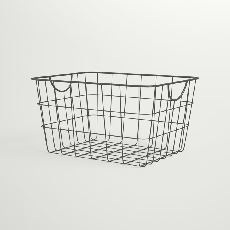 Panier utilitaire en fil métallique Albie, Gris industriel