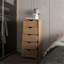 Commode à 5 tiroirs en chêne naturel pour chambre de bébé et chambre de bébé - Rangement moderne peu encombrant