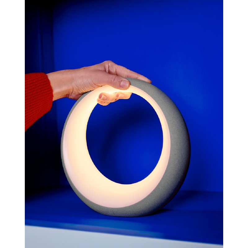 Hoopik LED Outdoor Table Lamp, Lapilli Gray
