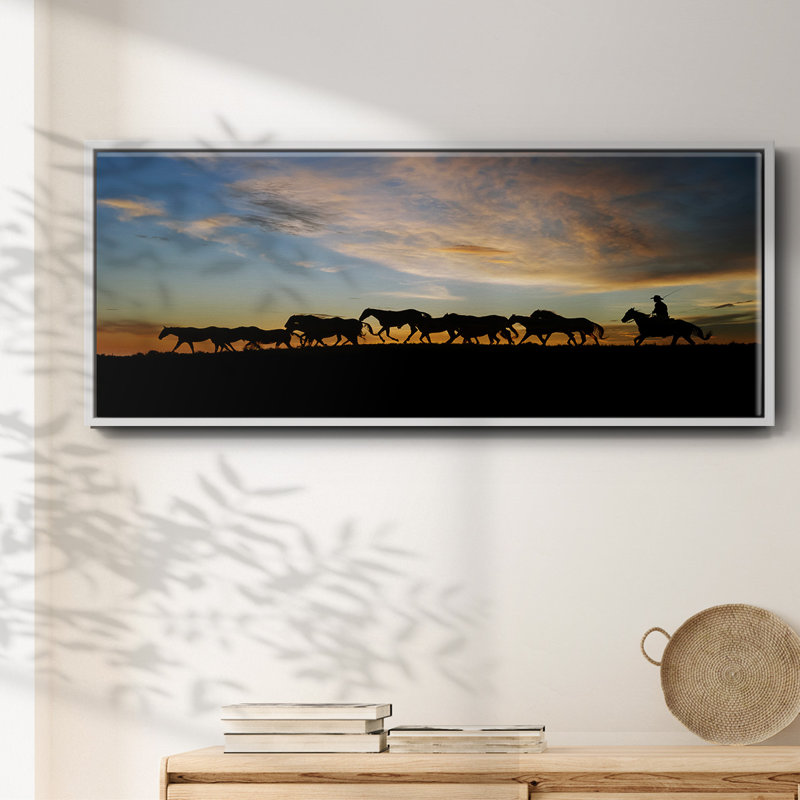 Sunlit Horses V-, toile encadrée, H 8 po x l 20 po