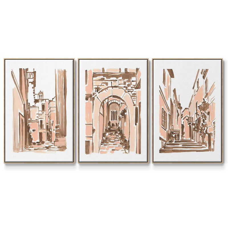 Ensemble de 3 toiles tendues Blush, Naturel, H 36 po x l 72 po