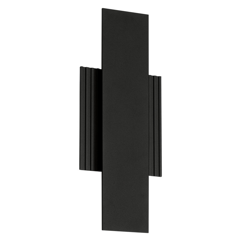 Searles 15-inch Textured Black 5CCT LED Exterior Wall Sconce, Black, 15" H x 6" W x 2.25" D