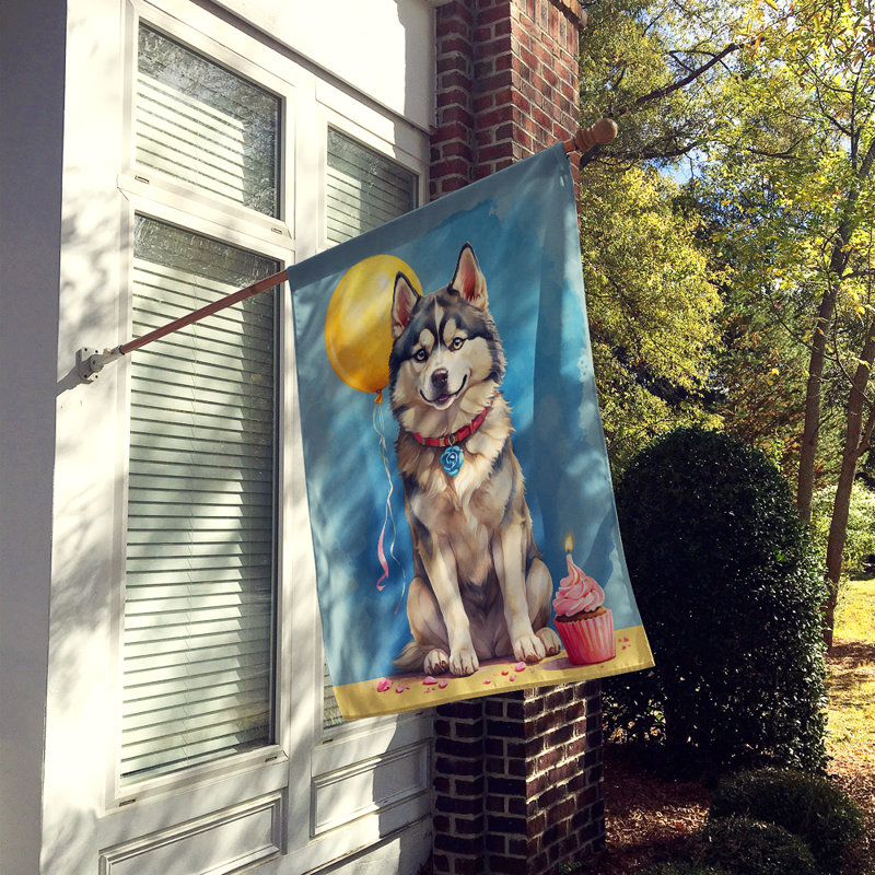 Drapeau «Happy Birthday House», Husky sibérien
