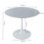 Table de salle à manger 42,1 po de style Mid-Century pour 4 à 6 personnes avec plateau rond en MDF, table de salle à manger à piédestal et table basse de loisirs-1457134786