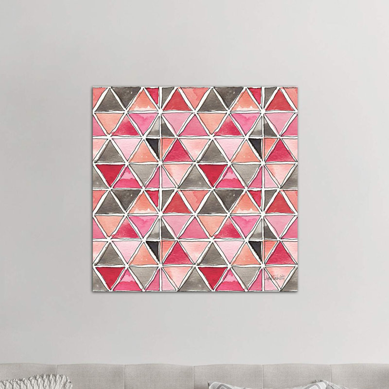 « chic accents pattern », art, H 37 po x l 37 po x P 1,5 po, Toile blanche encadrée
