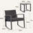 Steel 2-Person Rocking Seating Group with All-Weather Wicker Back, Cushions & Coffee Table-419101355