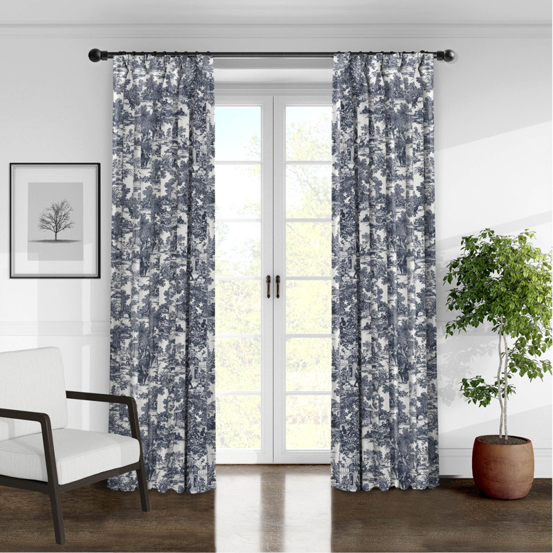 Paire de rideaux Au Village Toile, Denim, L 20 po x L 120 po