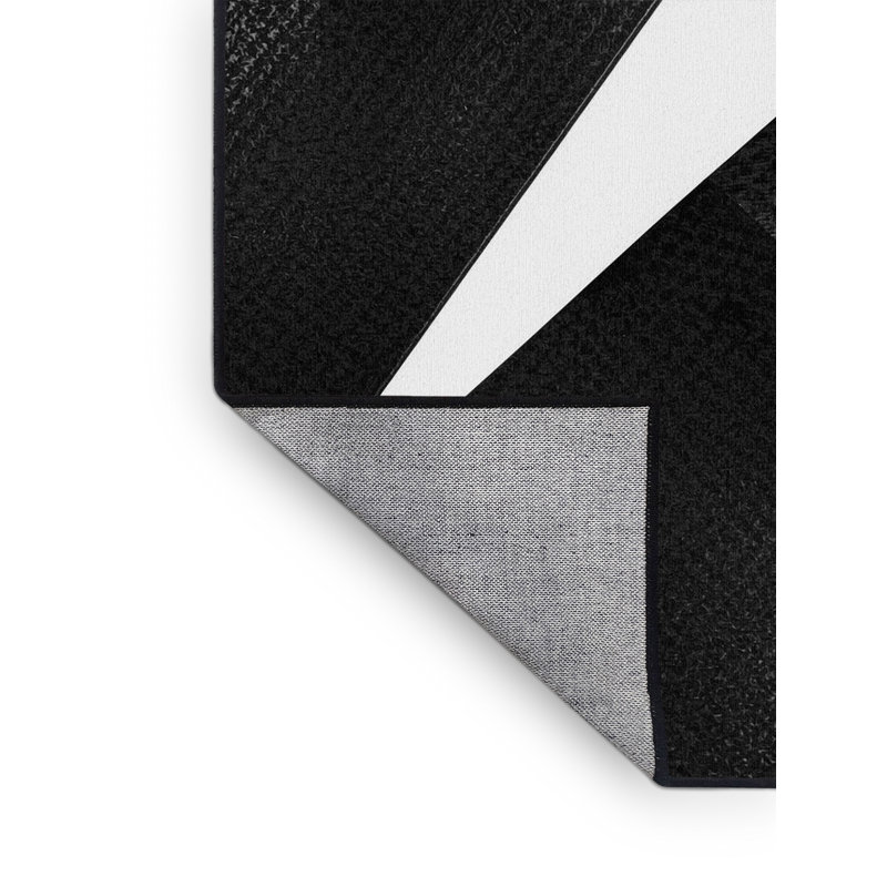 Machine Washable Orlena Modern & Contemporary Geometric Rug in Gray – Binding, 7 x 9