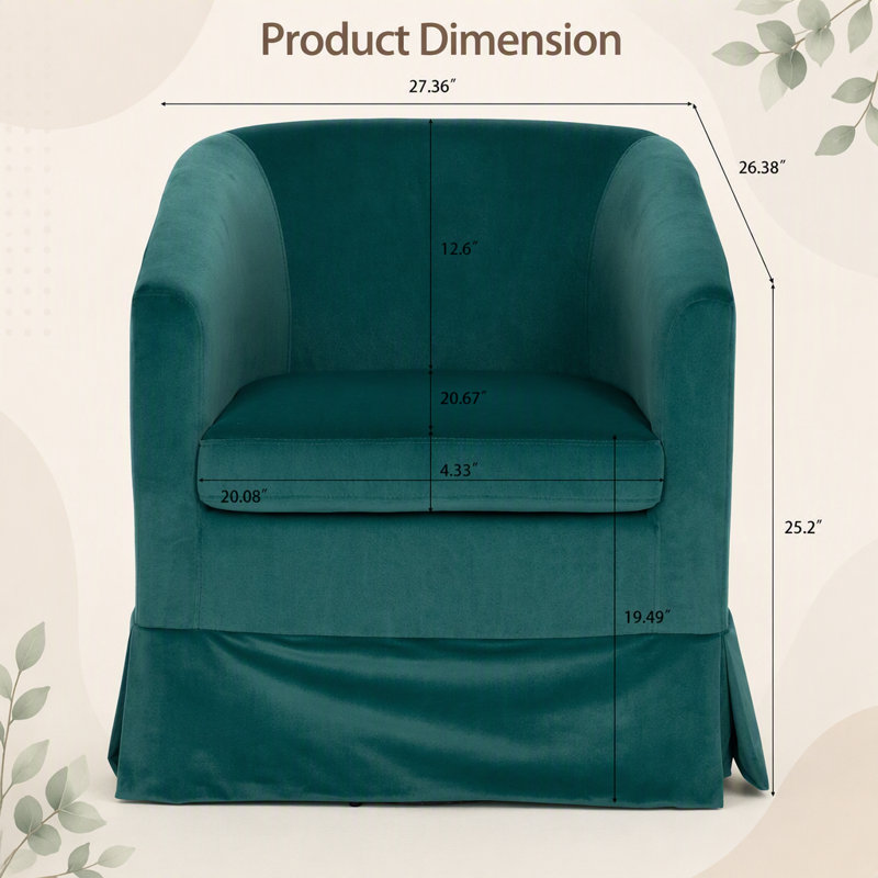 Fauteuil d'appoint pivotant l 27,36 po